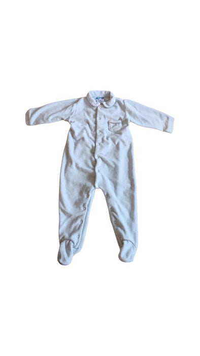 A Blue Onesies from Jacadi in size 6-12M for neutral. (Front View)