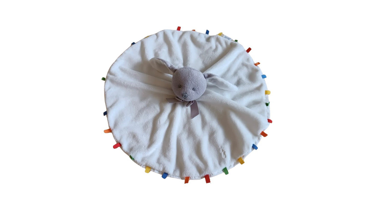 A White Safety Blankets from Jacadi in size O/S for neutral. (Front View)