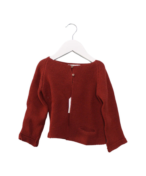 A Red Cardigans from Les Enfantines in size 18-24M for girl. (Front View)