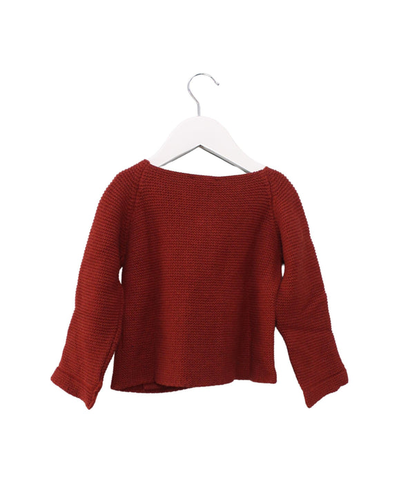 A Red Cardigans from Les Enfantines in size 18-24M for girl. (Back View)