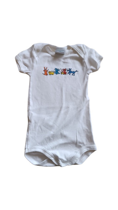 A White Short Sleeve Bodysuits from Petit Bateau in size 12-18M for neutral. (Front View)