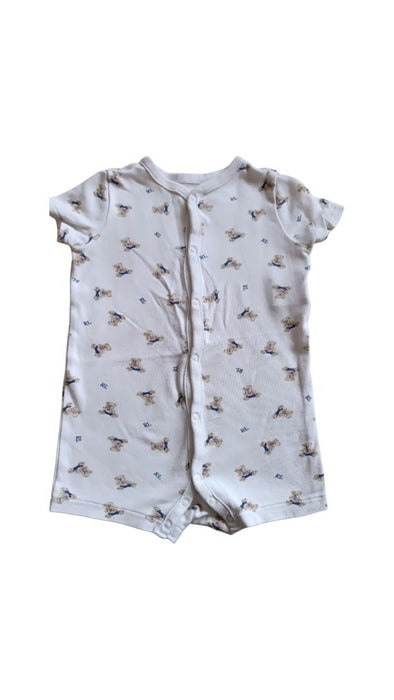A White Short Sleeve Rompers from Ralph Lauren in size 3-6M for neutral. (Front View)