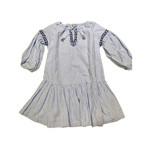 A Blue Long Sleeve Dresses from Il Gufo in size 5T for girl. (Front View)