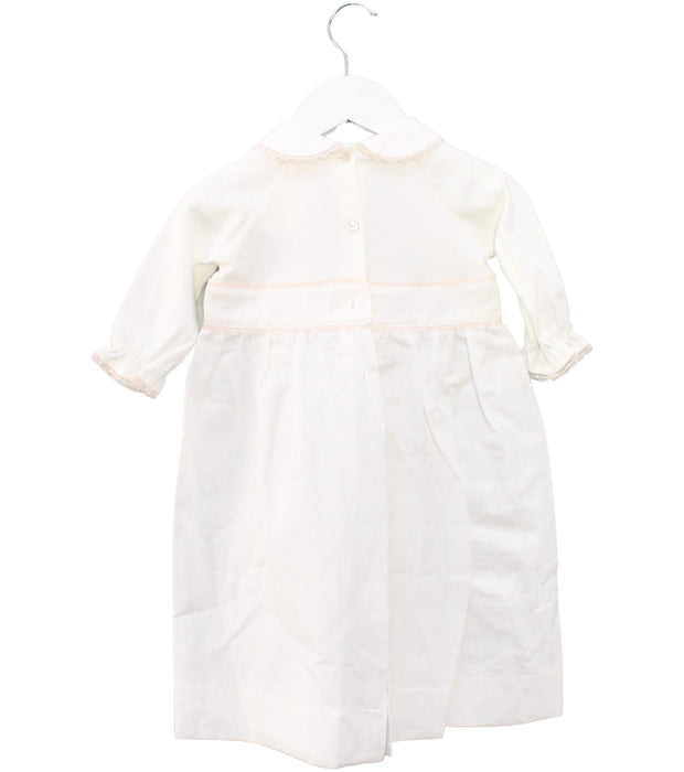 A White Long Sleeve Dresses from Les Enfantines in size 6-12M for girl. (Back View)