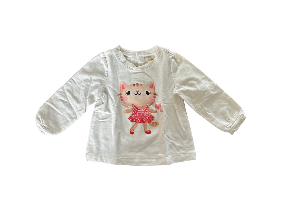 A White Long Sleeve T Shirts from Momonittu in size 2T for girl. (Front View)