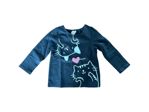 A Black Long Sleeve T Shirts from Momonittu in size 2T for girl. (Front View)