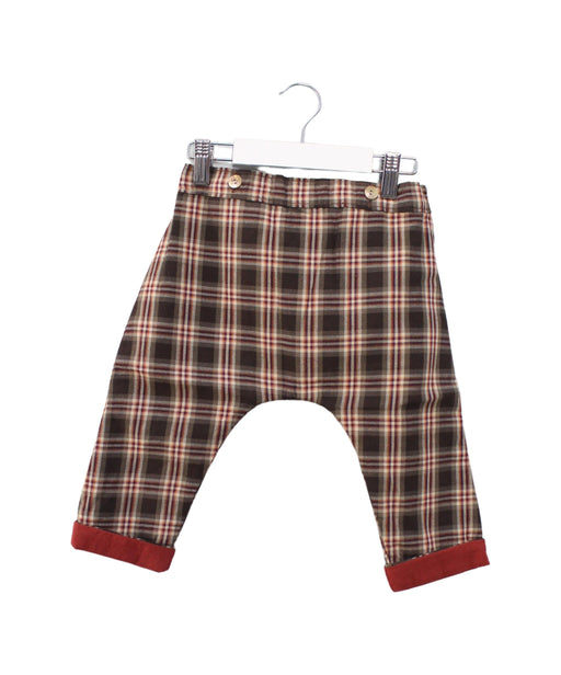 A Brown Long Overalls from Les Enfantines in size 12-18M for boy. (Front View)