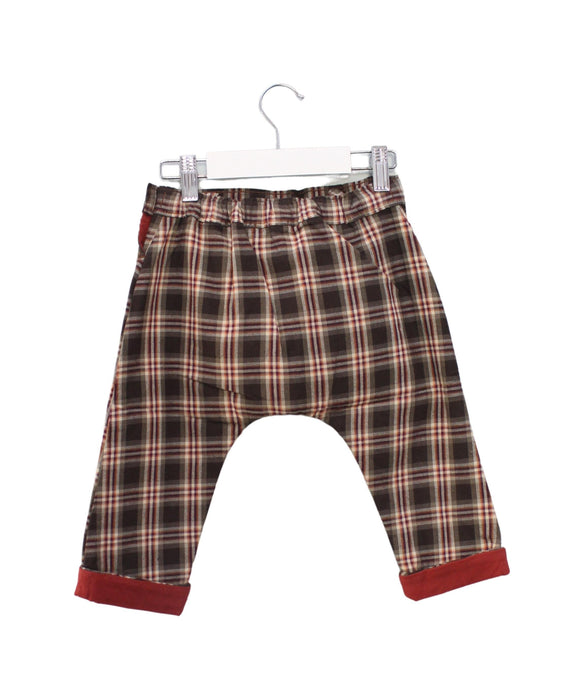 A Brown Long Overalls from Les Enfantines in size 12-18M for boy. (Back View)