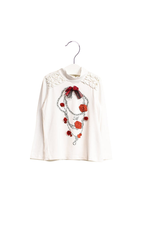 A White Long Sleeve Tops from Blumarine in size 2T for girl. (Front View)