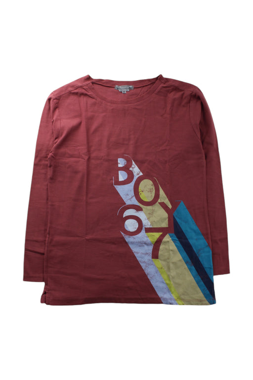 A Burgundy Long Sleeve T Shirts from Bonpoint in size 12Y for boy. (Front View)