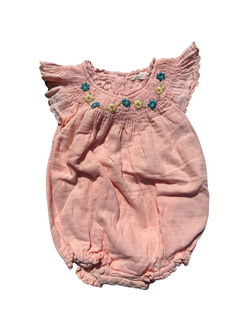 A Pink Short Sleeve Rompers from Louise Misha in size 12-18M for girl. (Front View)