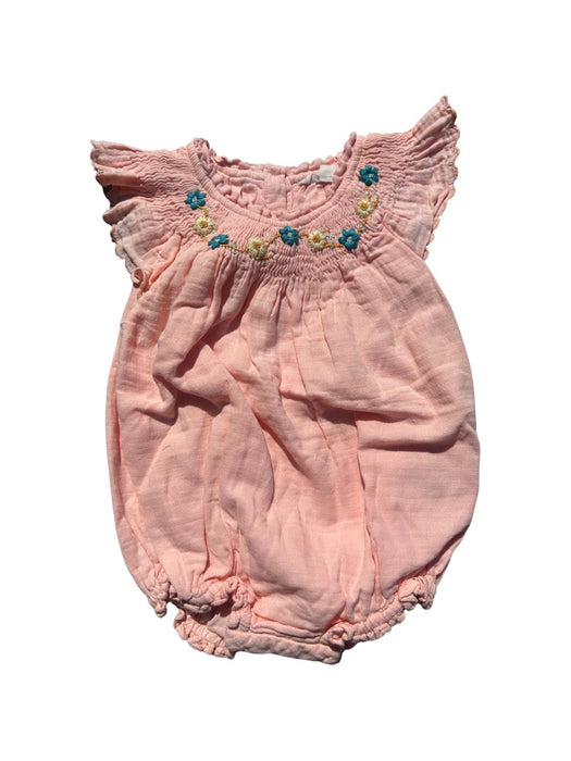 A Pink Short Sleeve Rompers from Louise Misha in size 12-18M for girl. (Front View)