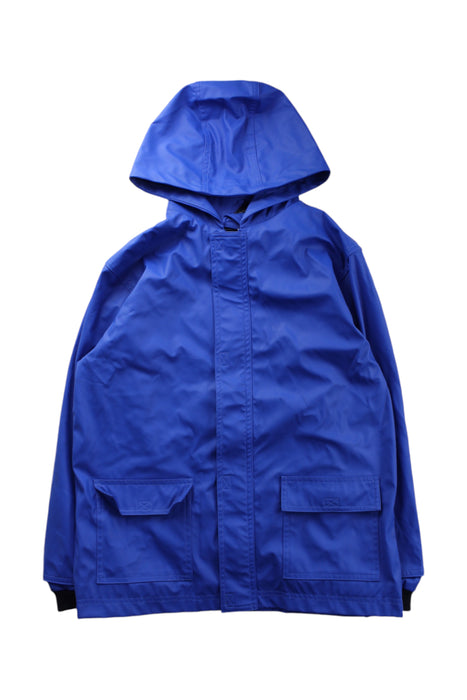 A Blue Rain Jackets from Petit Bateau in size 10Y for neutral. (Front View)