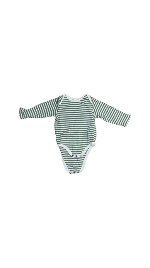 A Green Long Sleeve Bodysuits from Mori in size 6-12M for neutral. (Front View)