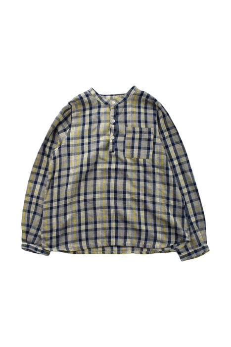 A Blue Long Sleeve Shirts from Bonpoint in size 6T for neutral. (Front View)