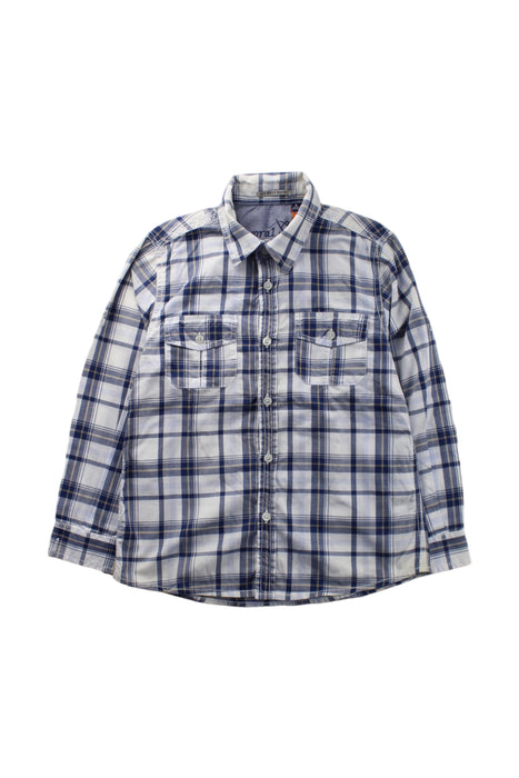 A Blue Long Sleeve Shirts from Mayoral in size 5T for boy. (Front View)