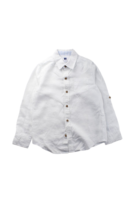 A White Long Sleeve Shirts from Janie & Jack in size 5T for boy. (Front View)