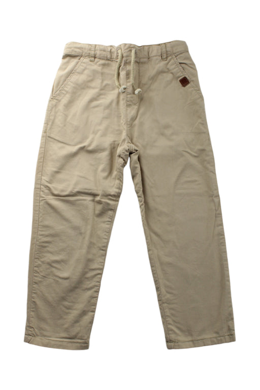 A Beige Casual Pants from Purebaby in size 4T for neutral. (Front View)