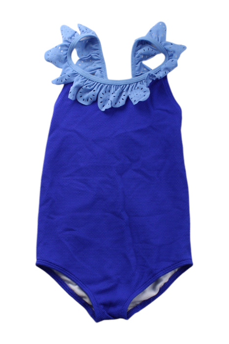 A Blue Swimsuits from Boden in size 3T for girl. (Front View)