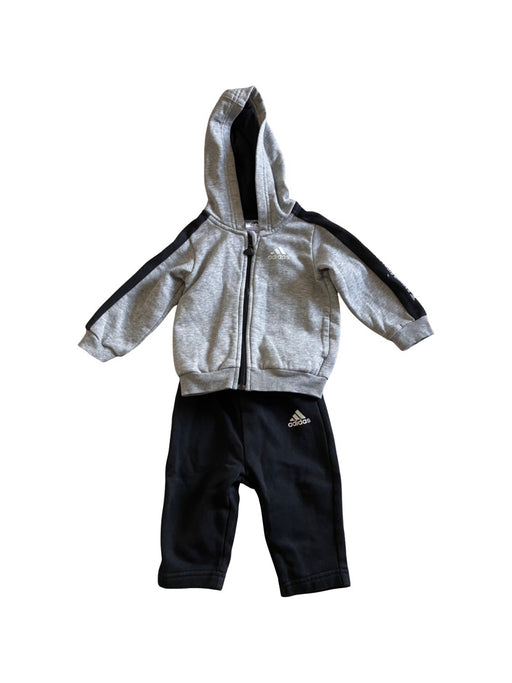 A Black Pants Sets from Adidas in size 6-12M for neutral. (Front View)