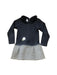 A Navy Long Sleeve Dresses from Petit Bateau in size 3T for girl. (Back View)