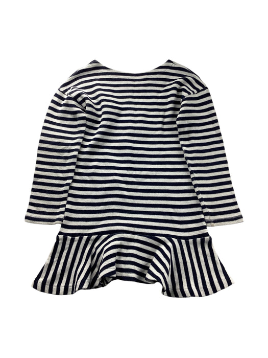 A Navy Long Sleeve Dresses from Seed in size 8Y for girl. (Back View)