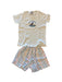 A White Shorts Sets from Petit Bateau in size 6T for girl. (Front View)
