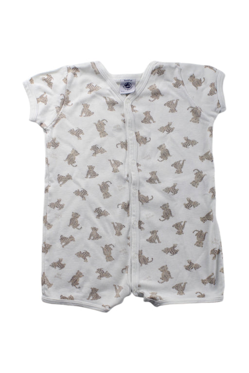 A White Short Sleeve Rompers from Petit Bateau in size 3-6M for neutral. (Front View)