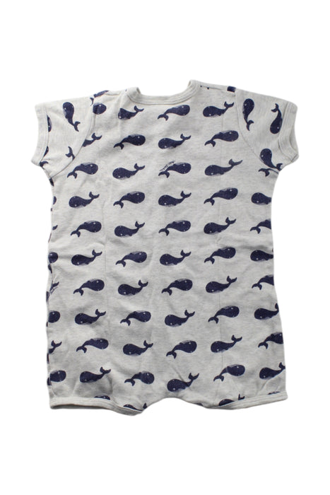 A Grey Short Sleeve Rompers from Petit Bateau in size 3-6M for neutral. (Back View)