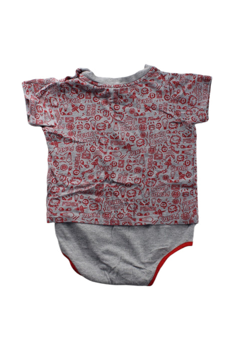 A Grey Short Sleeve Bodysuits from Fendi in size 6-12M for neutral. (Back View)