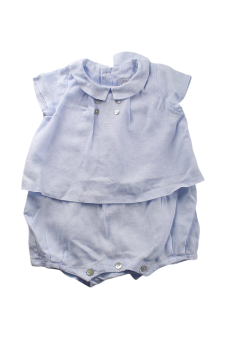 A Blue Sleeveless Rompers from Tartine et Chocolat in size 6-12M for neutral. (Front View)