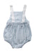 A Blue Sleeveless Rompers from Laranjinha in size 6-12M for neutral. (Back View)