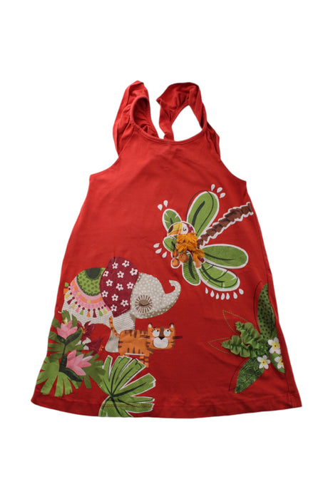 A Red Sleeveless Dresses from Mayoral in size 8Y for girl. (Front View)
