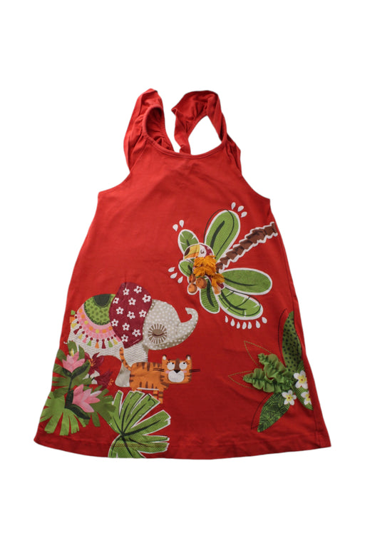 A Red Sleeveless Dresses from Mayoral in size 8Y for girl. (Front View)