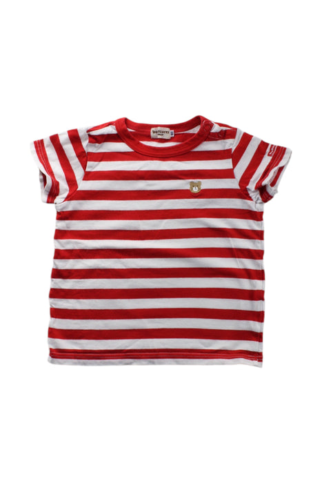 A Red Short Sleeve T Shirts from Miki House in size 18-24M for neutral. (Front View)