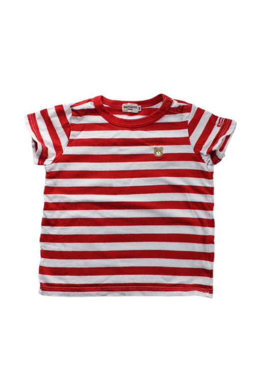 A Red Short Sleeve T Shirts from Miki House in size 18-24M for neutral. (Front View)