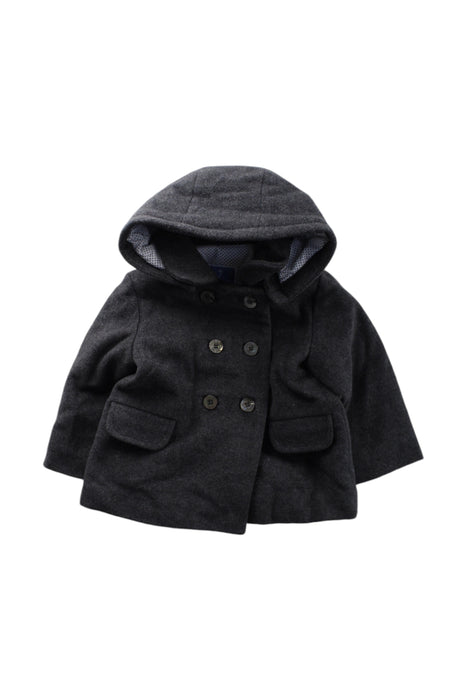 A Navy Coats from Jacadi in size 12-18M for neutral. (Front View)