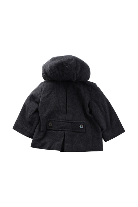 A Navy Coats from Jacadi in size 12-18M for neutral. (Back View)