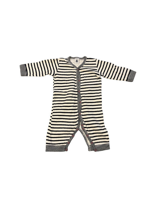 A White Onesies from Petit Bateau in size 3-6M for neutral. (Front View)