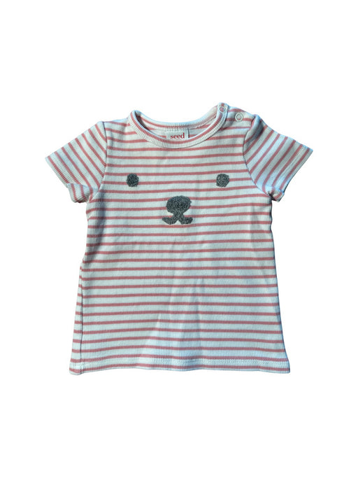 A White Short Sleeve T Shirts from Seed in size 3-6M for neutral. (Front View)