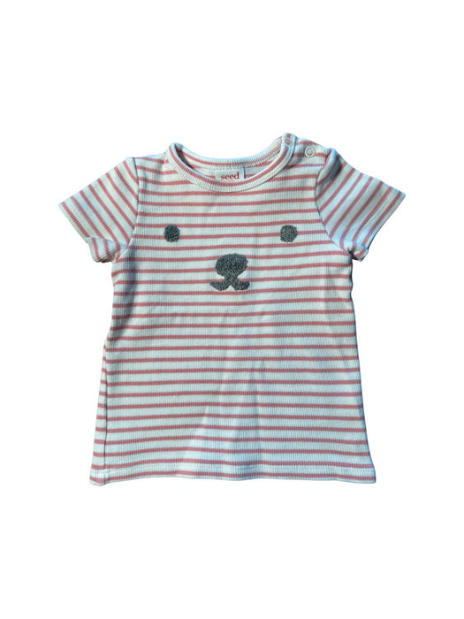 A White Short Sleeve T Shirts from Seed in size 3-6M for neutral. (Front View)