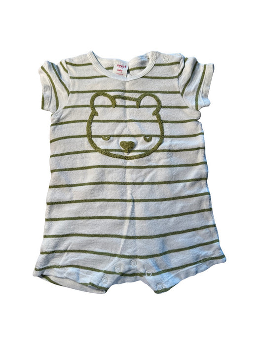 A Green Short Sleeve Rompers from Seed in size 3-6M for neutral. (Front View)