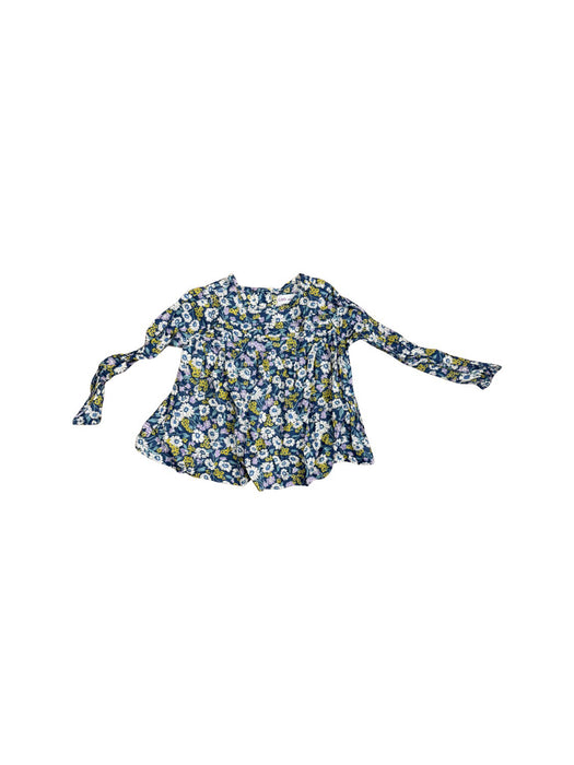 A Blue Long Sleeve Shirts from Little Mercerie in size 3T for girl. (Front View)