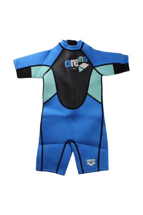 A Blue Wetsuits from Arena in size 2T for neutral. (Front View)