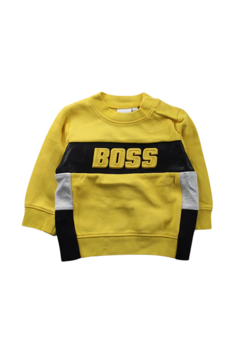 A Yellow Crewneck Sweatshirts from Boss in size 6-12M for neutral. (Front View)