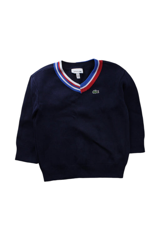 A Navy Knit Sweaters from Lacoste in size 4T for boy. (Front View)