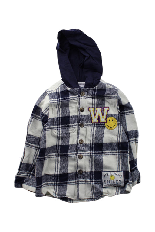 A Navy Long Sleeve Shirts from Galeries Lafayette in size 4T for boy. (Front View)