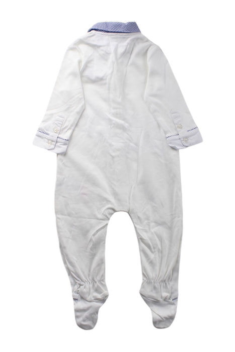 A White Long Sleeve Rompers from Boss in size 6-12M for boy. (Back View)