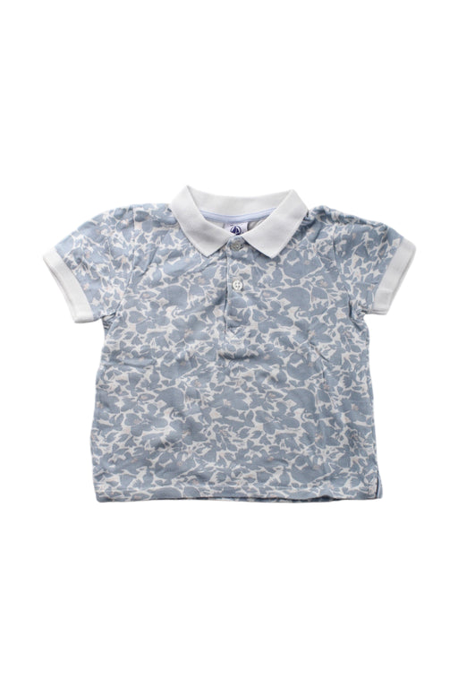 A Blue Short Sleeve Polos from Petit Bateau in size 12-18M for neutral. (Front View)