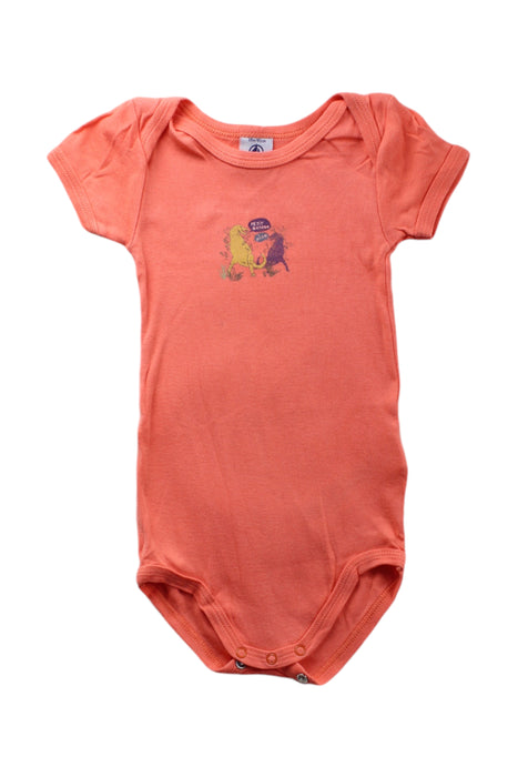 A Orange Short Sleeve Bodysuits from Petit Bateau in size 12-18M for neutral. (Front View)
